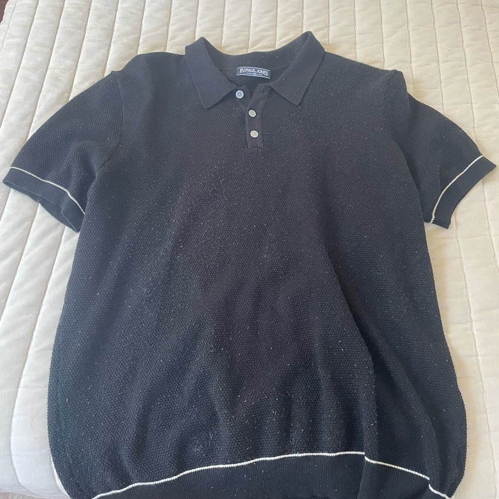 Classic Black Polo Shirt with White Trim